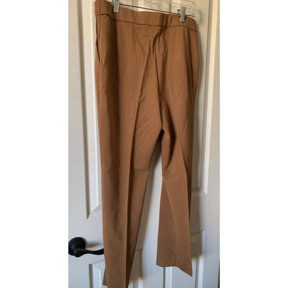 Tan Womens High-Waisted Button Detail Trousers - Modern Fit - Picture 3 of 3
